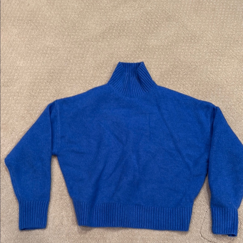ZAra Blue Turtleneck Sweater size small
